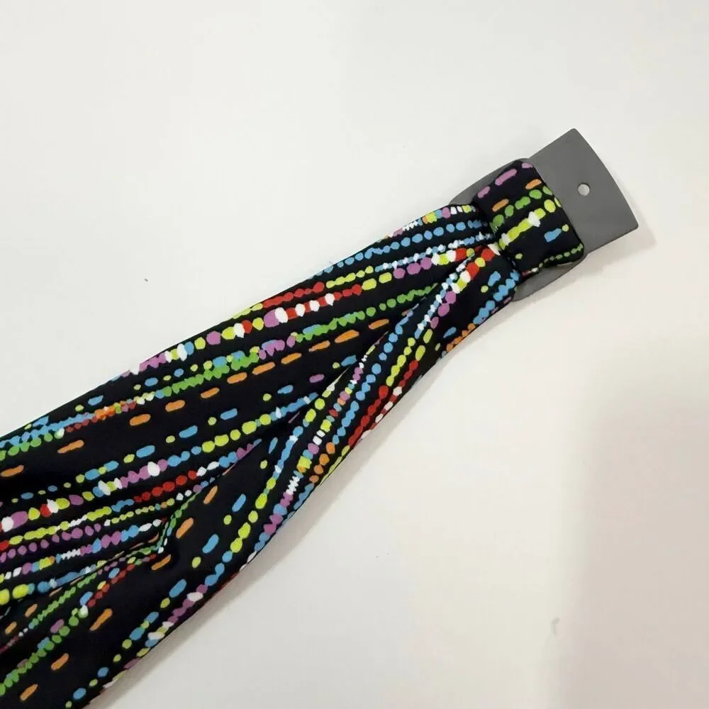 Bandi Nylon Pocketed Belt Bag in Confetti on Black - With Clip - OSFM 28”- 42”